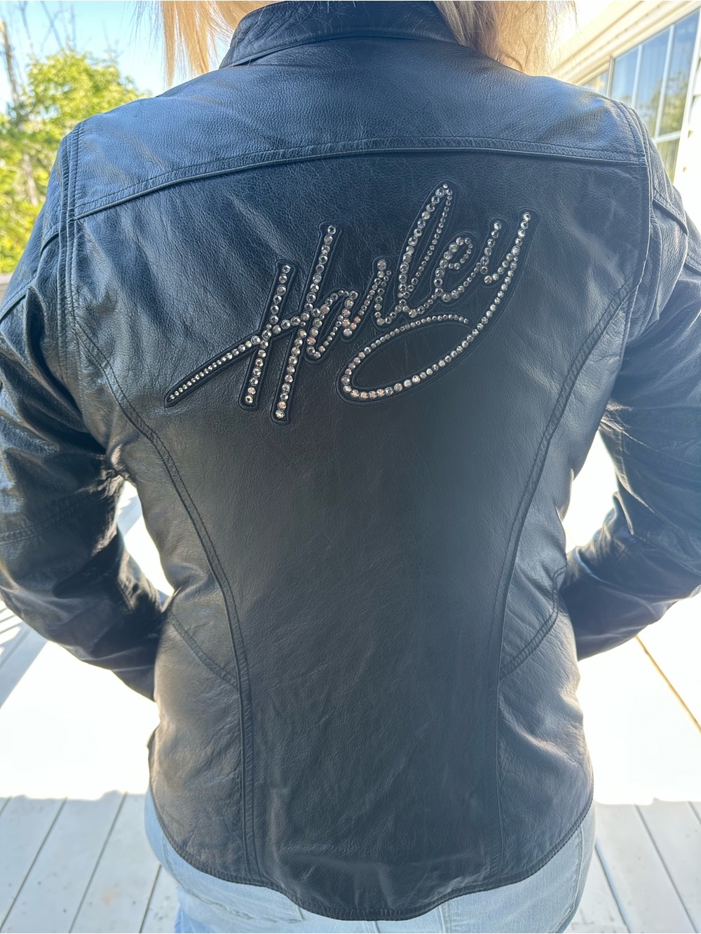 Harley-Davidson Black Studded Script Leather Jacket